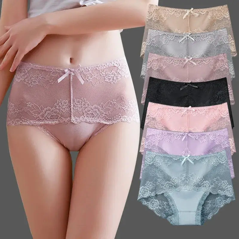 12-Piece Set Women’s Sexy Lace Panties - Comfortable, Breathable, Low-Rise Briefs