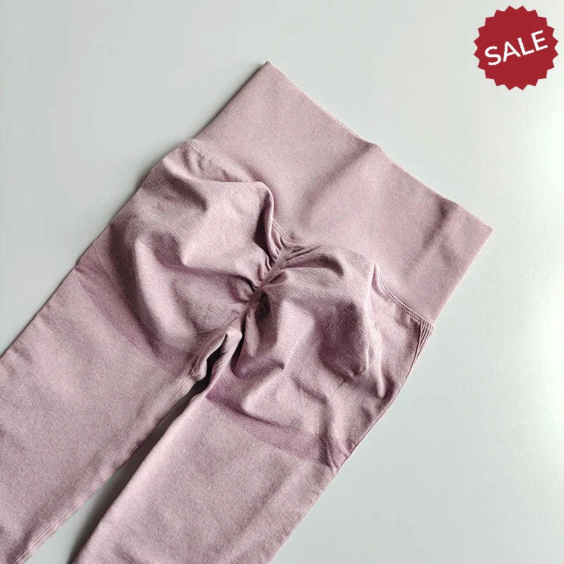 2-Piece Women’s Seamless Yoga Set: Long Sleeve Crop Top & High-Waist Leggings