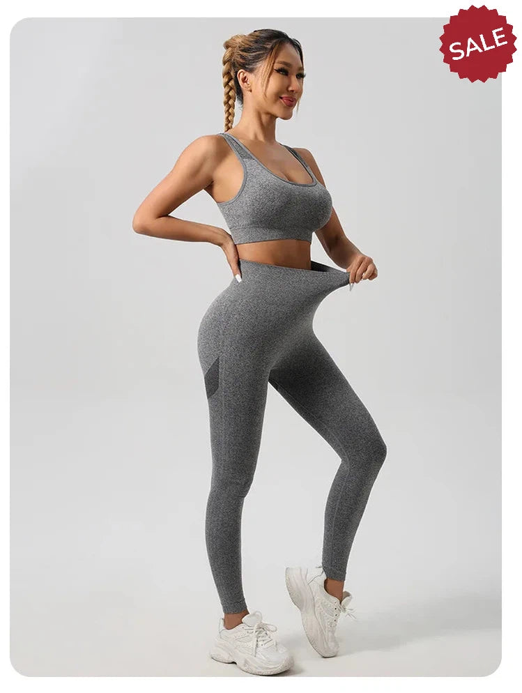 2-Piece Yoga Set: Hollow Back Sports Bra & Hip-Lifting Shorts