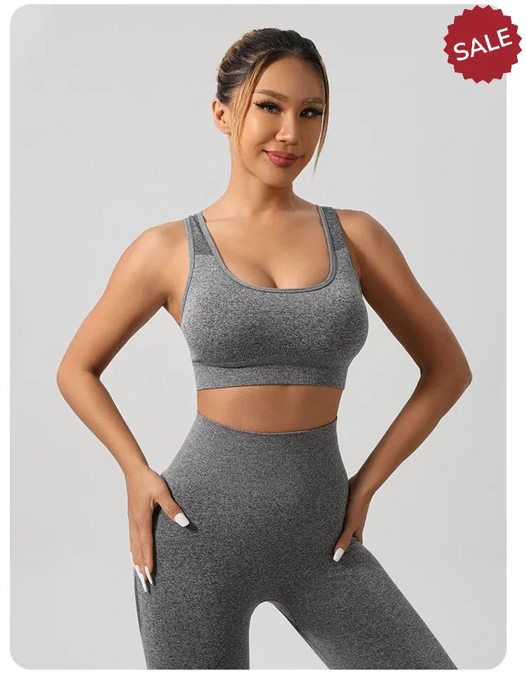 2-Piece Yoga Set: Hollow Back Sports Bra & Hip-Lifting Shorts