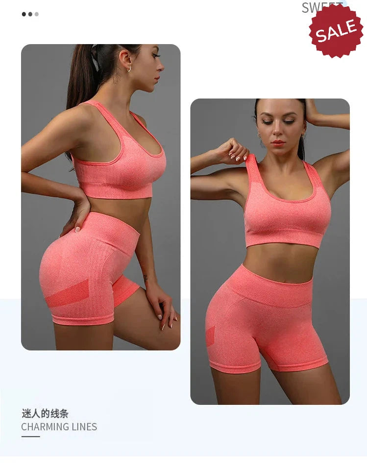 2-Piece Yoga Set: Hollow Back Sports Bra & Hip-Lifting Shorts