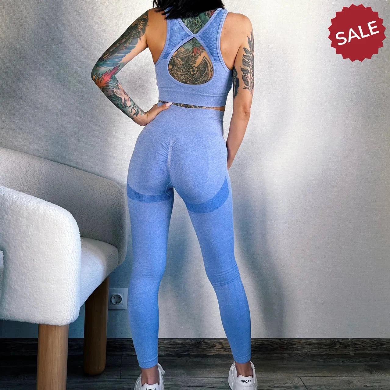 2-Piece Yoga Set: Hollow Back Sports Bra & Hip-Lifting Shorts