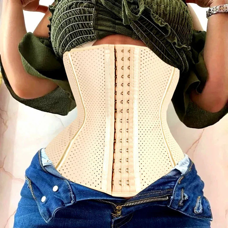 AfruliA Fajas Colombian Girdle Waist Trainer – Double Compression Body Shaper
