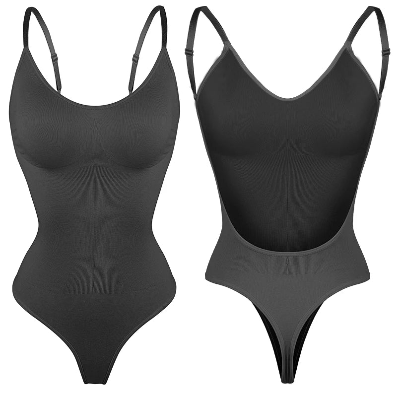 Backless Thong Bodysuit – Seamless Tummy Control Shapewear