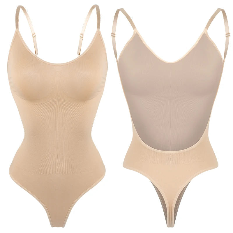 Backless Thong Bodysuit – Seamless Tummy Control Shapewear