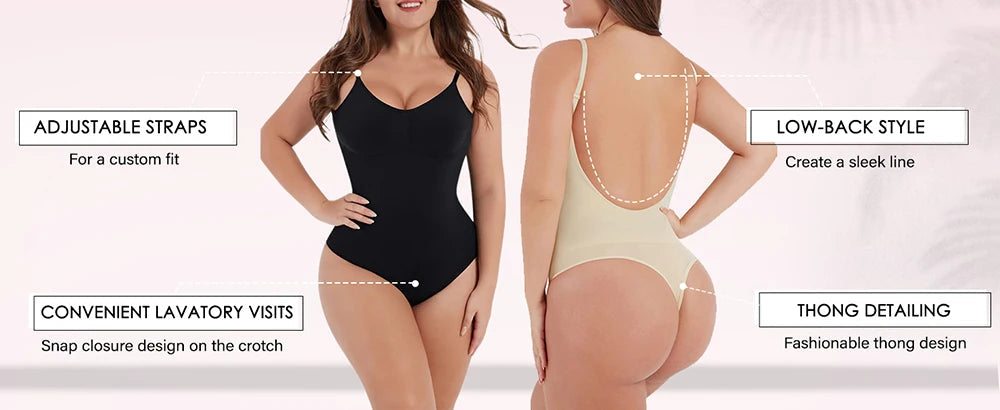 Backless Thong Bodysuit – Seamless Tummy Control Shapewear