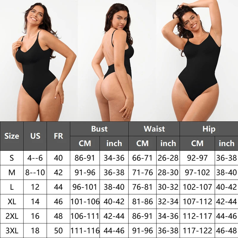Backless Thong Bodysuit – Seamless Tummy Control Shapewear