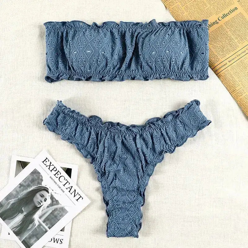 Bandeau Ruffles Bikini Set
