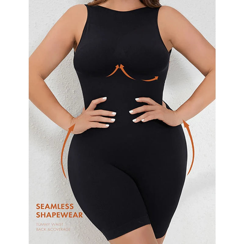 BurVogue Women’s Tummy Control Bodysuit – Mid-Thigh Butt Lifter Shapewear Shorts