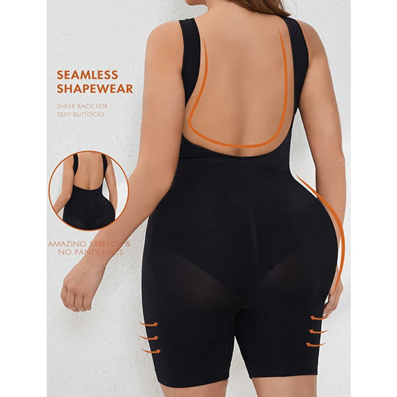BurVogue Women’s Tummy Control Bodysuit – Mid-Thigh Butt Lifter Shapewear Shorts