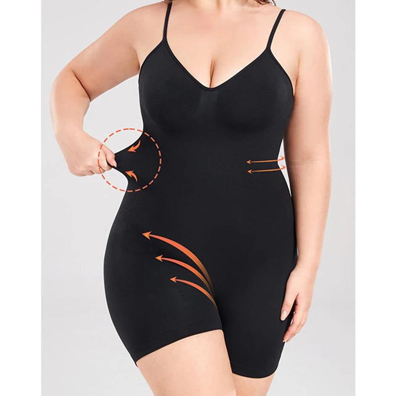 BurVogue Women’s Tummy Control Bodysuit – Mid-Thigh Butt Lifter Shapewear Shorts