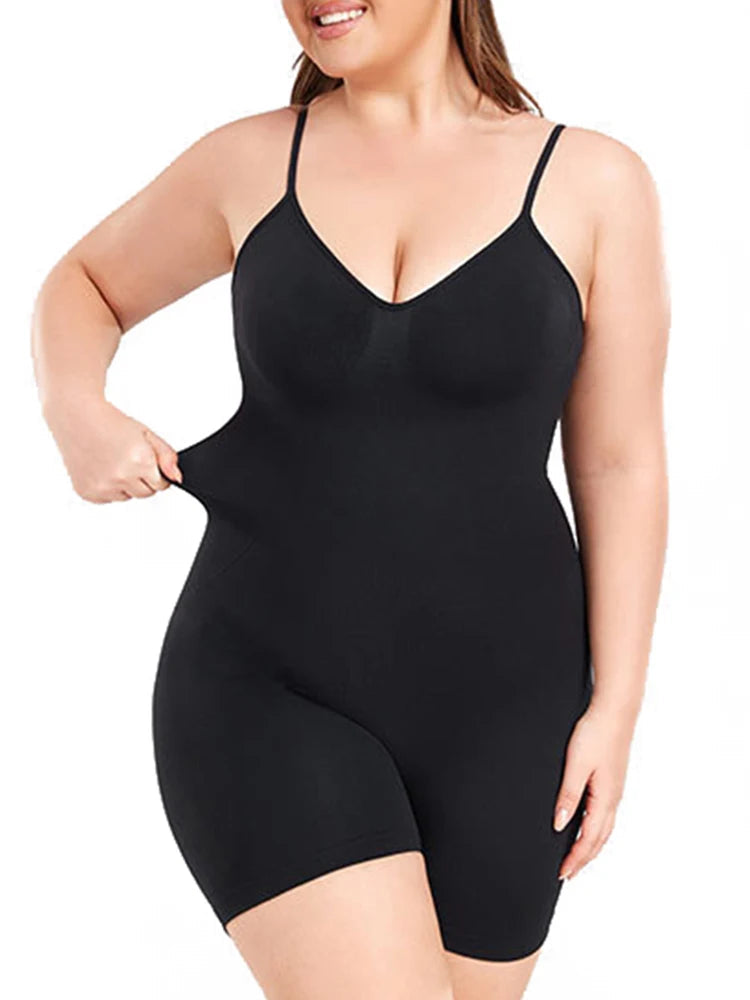 BurVogue Women’s Tummy Control Bodysuit – Mid-Thigh Butt Lifter Shapewear Shorts