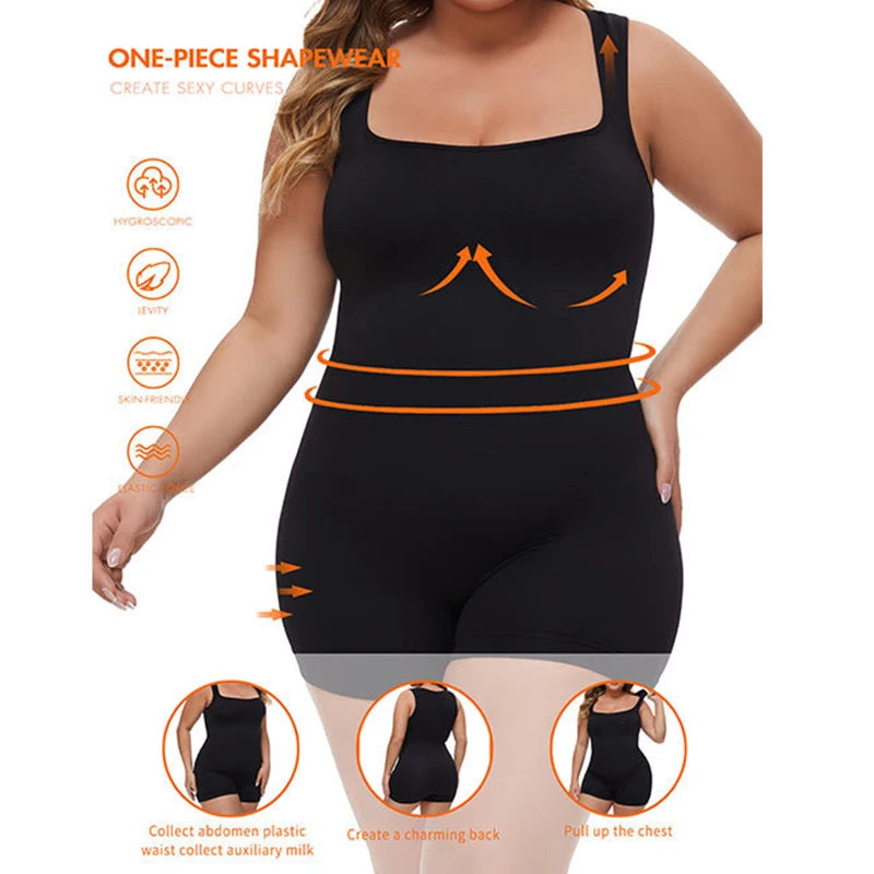BurVogue Women’s Tummy Control Bodysuit – Mid-Thigh Butt Lifter Shapewear Shorts