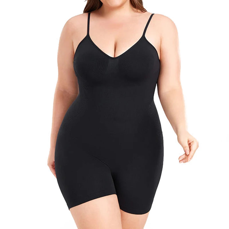 BurVogue Women’s Tummy Control Bodysuit – Mid-Thigh Butt Lifter Shapewear Shorts
