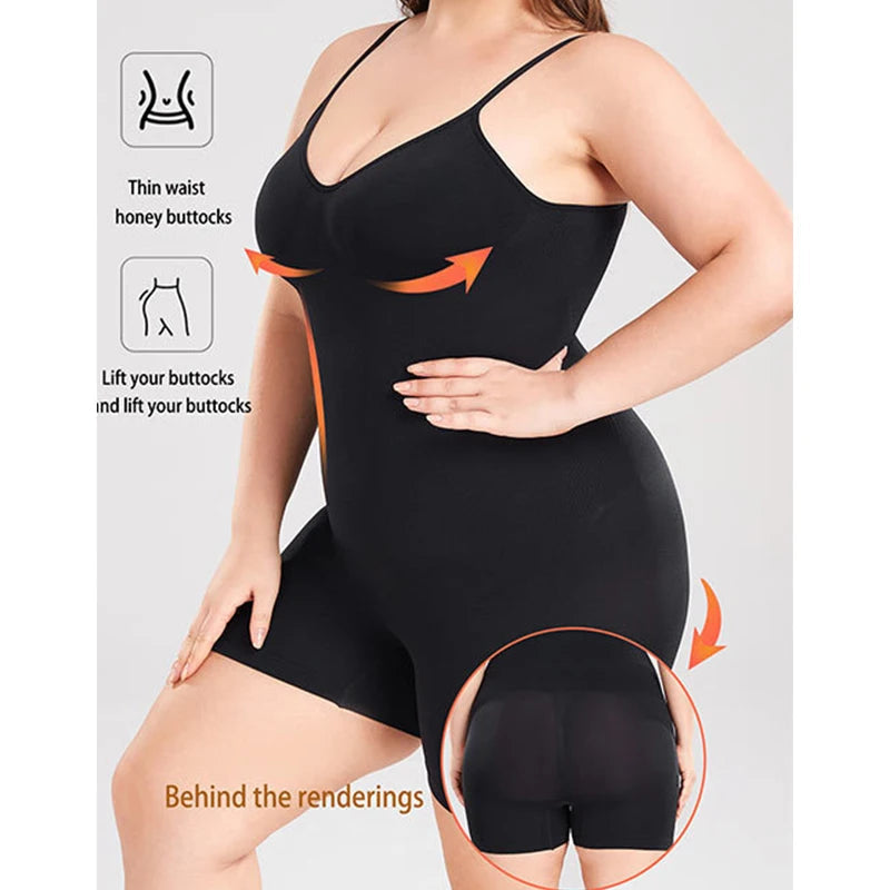 BurVogue Women’s Tummy Control Bodysuit – Mid-Thigh Butt Lifter Shapewear Shorts