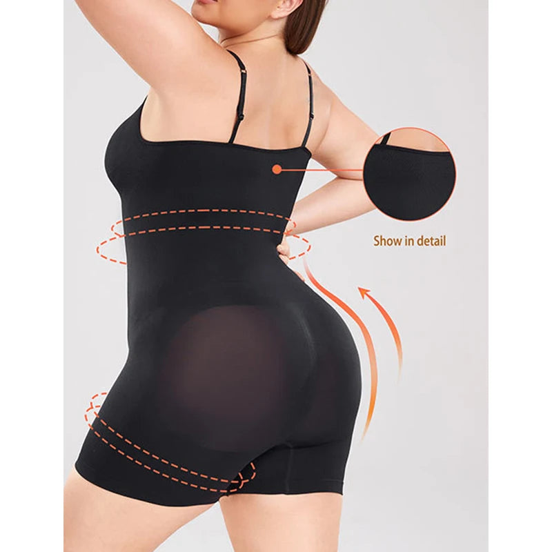 BurVogue Women’s Tummy Control Bodysuit – Mid-Thigh Butt Lifter Shapewear Shorts