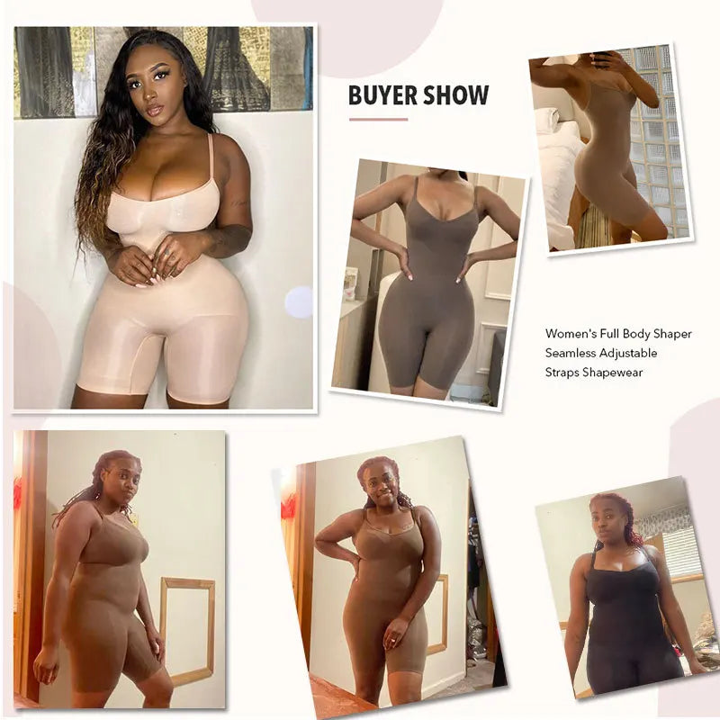 BurVogue Women’s Tummy Control Bodysuit – Mid-Thigh Butt Lifter Shapewear Shorts