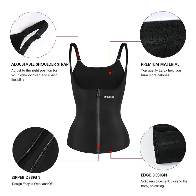 Burvogue Waist Trainer Corset Underbust Shapewear – Latex Body Shaper for Tummy Slimming
