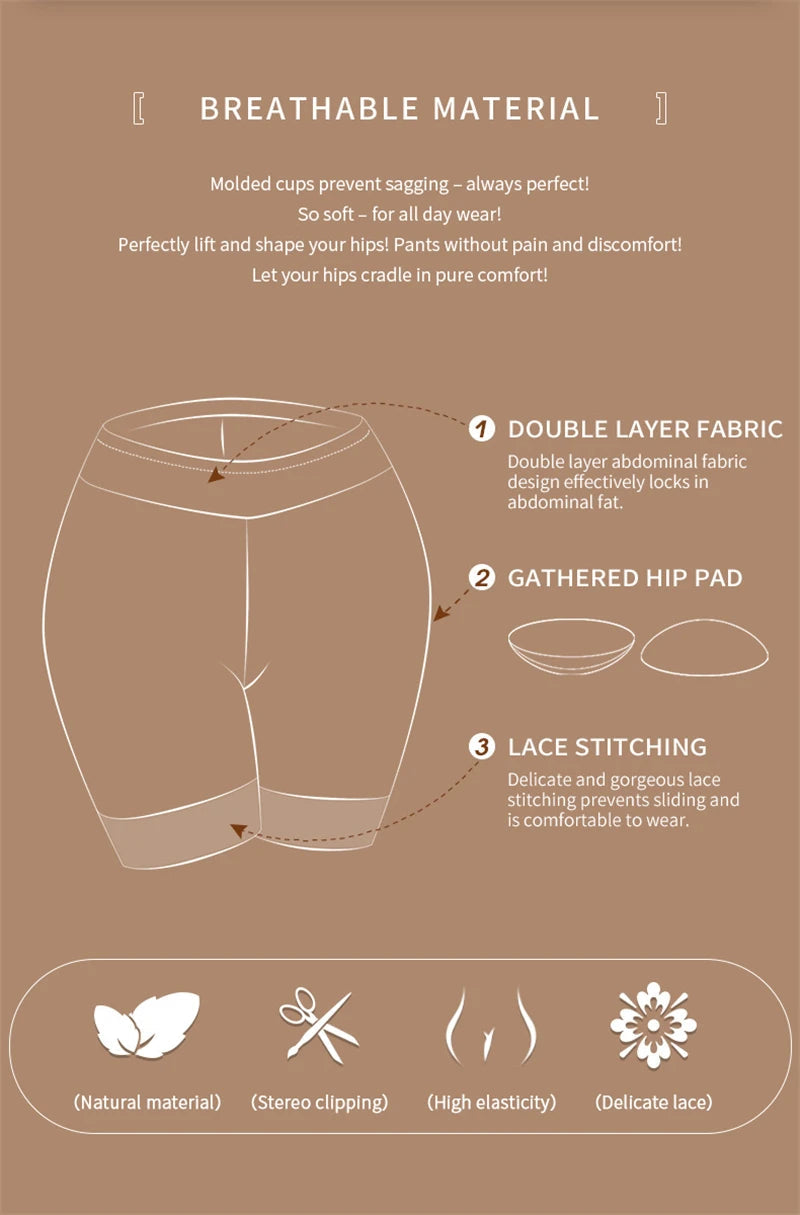 Butt Lifter Shapewear Shorts – Women’s Fake Booty Hip Enhancer Body Shaper