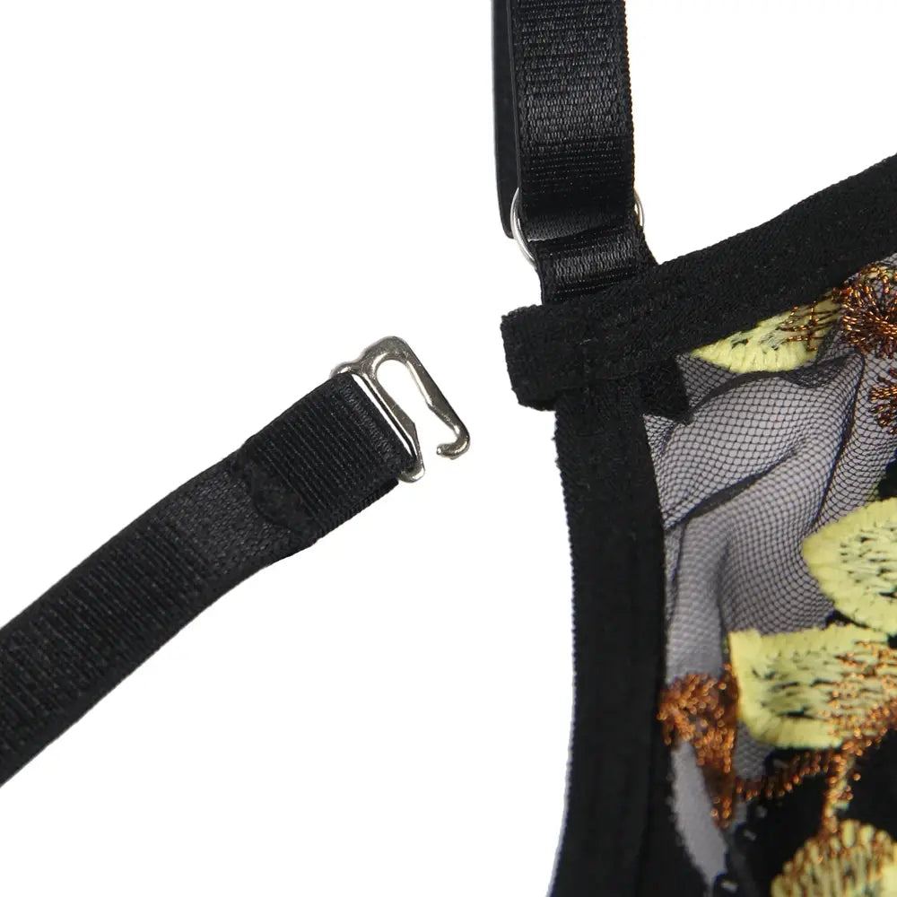 Comeondear One-Piece Floral Lingerie Bodysuit