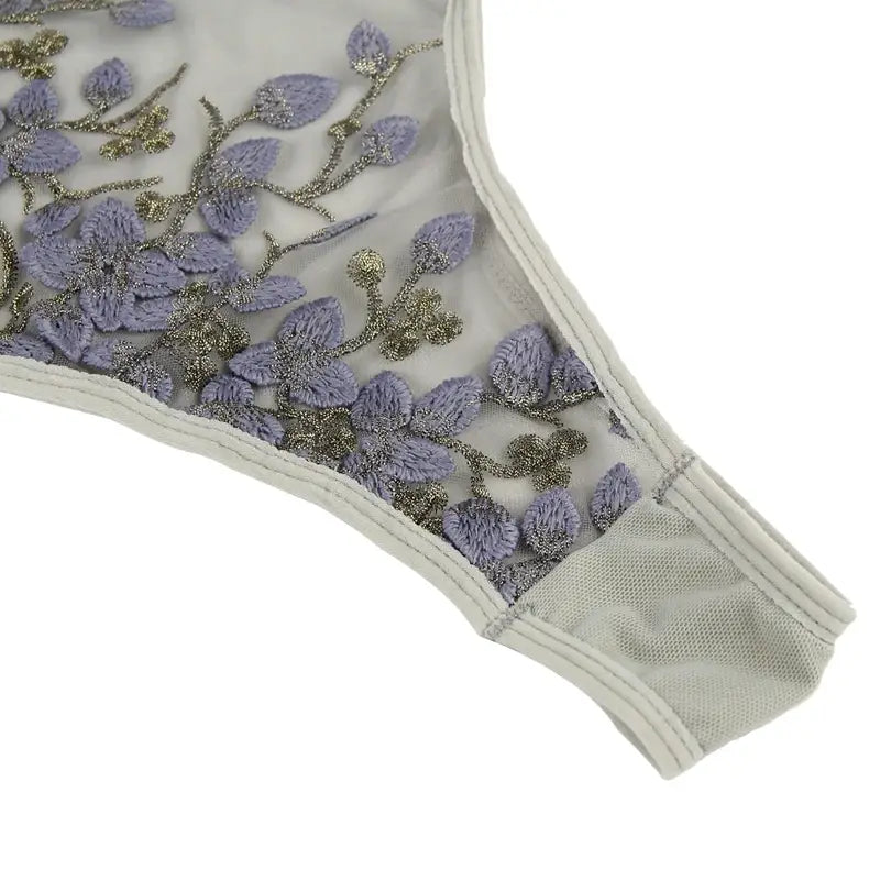 Comeondear One-Piece Floral Lingerie Bodysuit