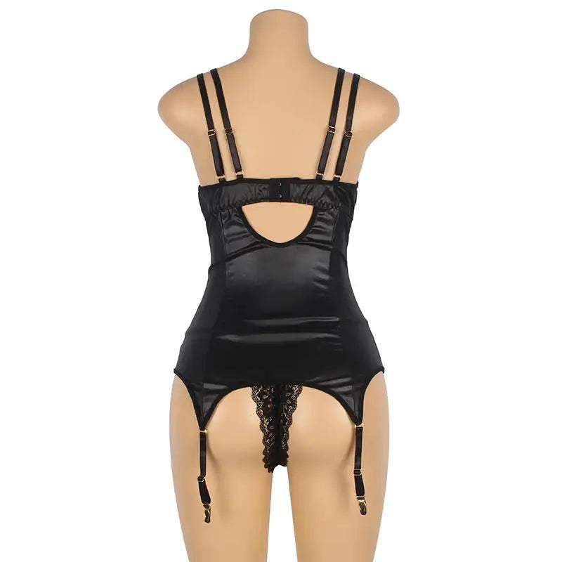 Comeondear Women Metallic Leather Nightdress Plus Size Lingerie