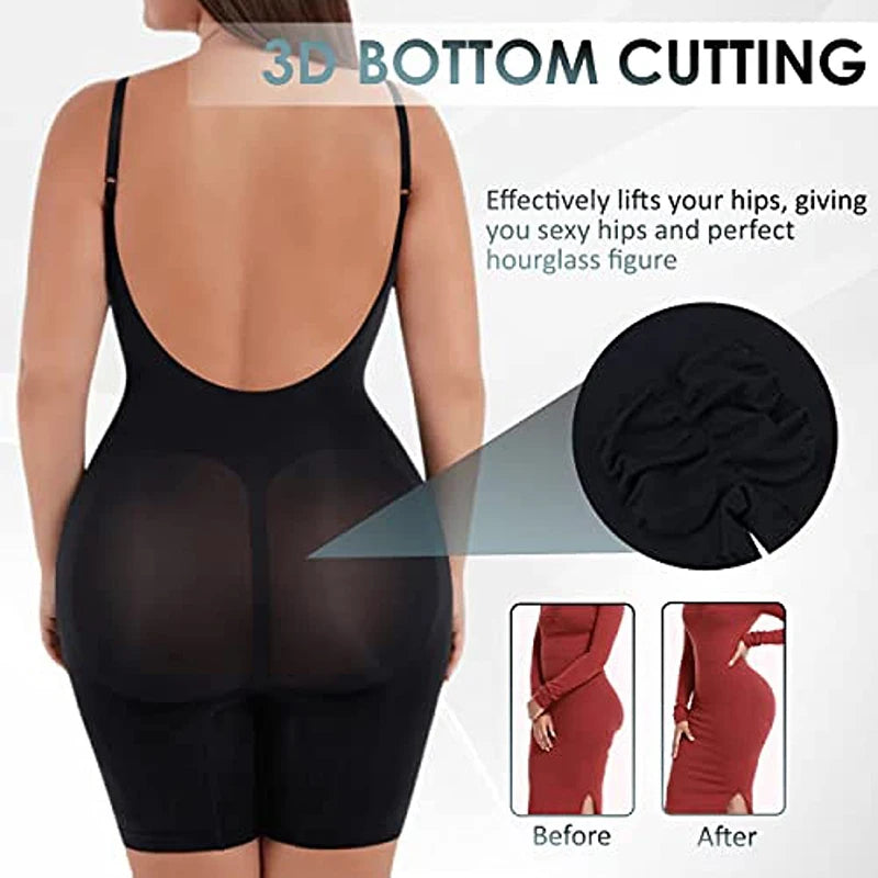 Comfort Seamless Printed Bodysuit – Plus Size Tummy Control Shapewear