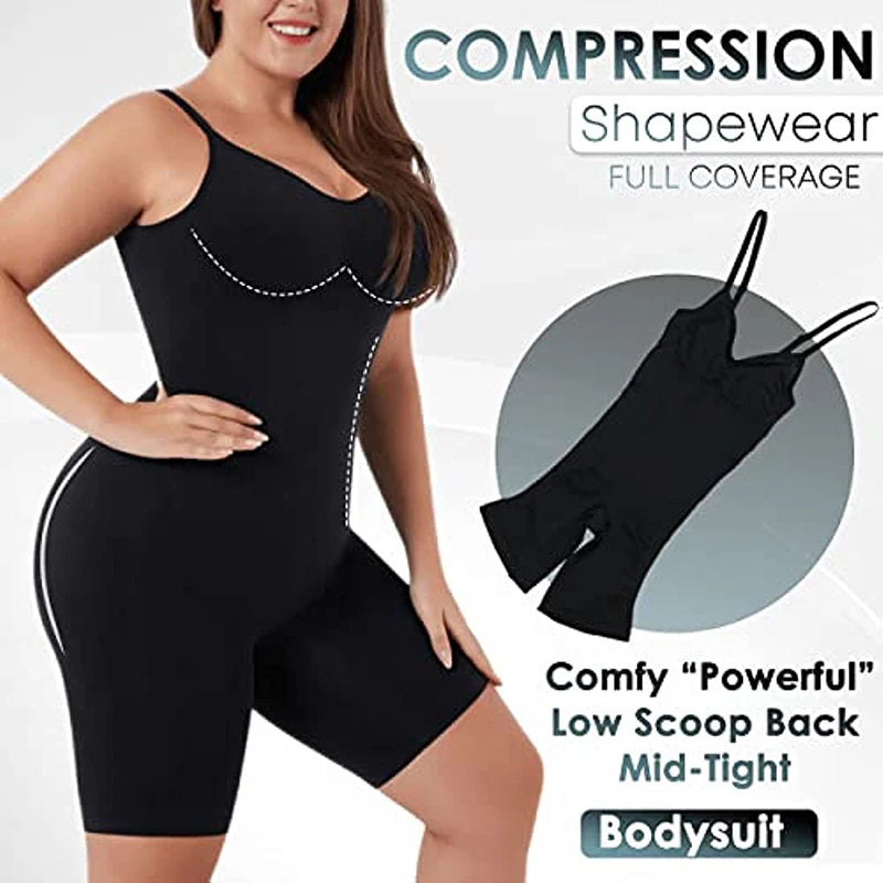 Comfort Seamless Printed Bodysuit – Plus Size Tummy Control Shapewear