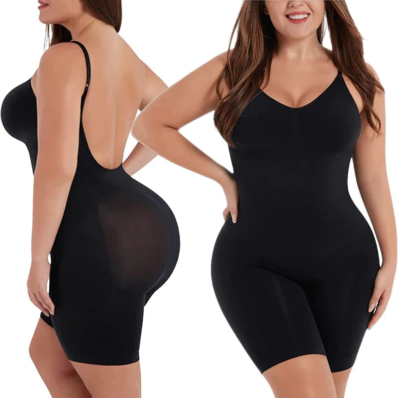 Comfort Seamless Printed Bodysuit – Plus Size Tummy Control Shapewear