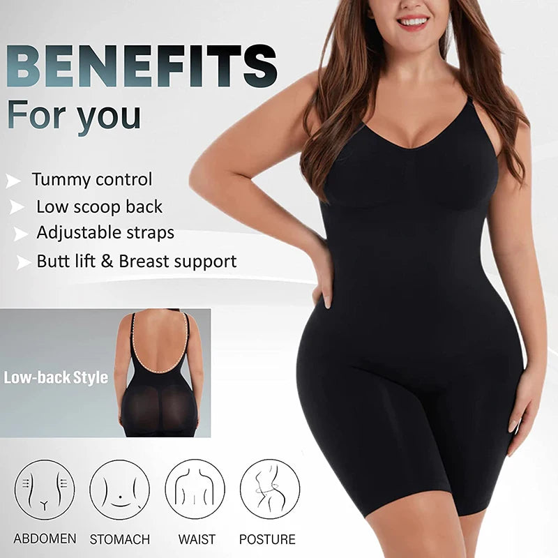 Comfort Seamless Printed Bodysuit – Plus Size Tummy Control Shapewear