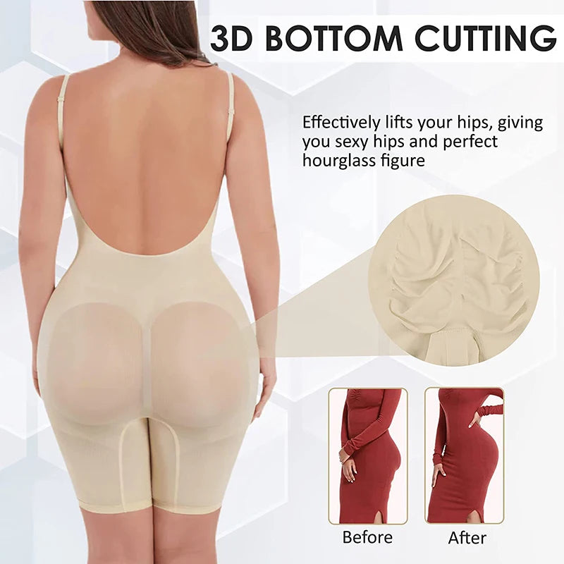 Comfort Seamless Printed Bodysuit – Plus Size Tummy Control Shapewear