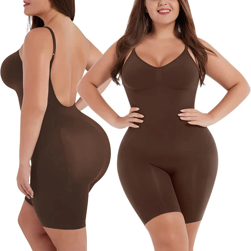 Comfort Seamless Printed Bodysuit – Plus Size Tummy Control Shapewear