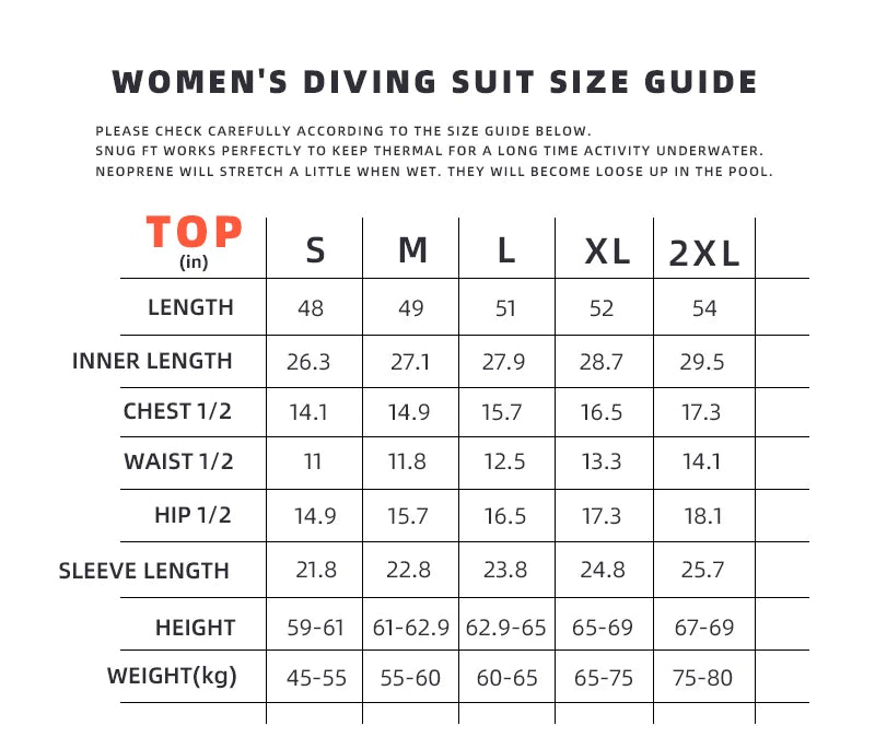 DEMMET Women’s 1.5MM/3MM Neoprene Diving Suit – Long Sleeve Bikini Swimsuit