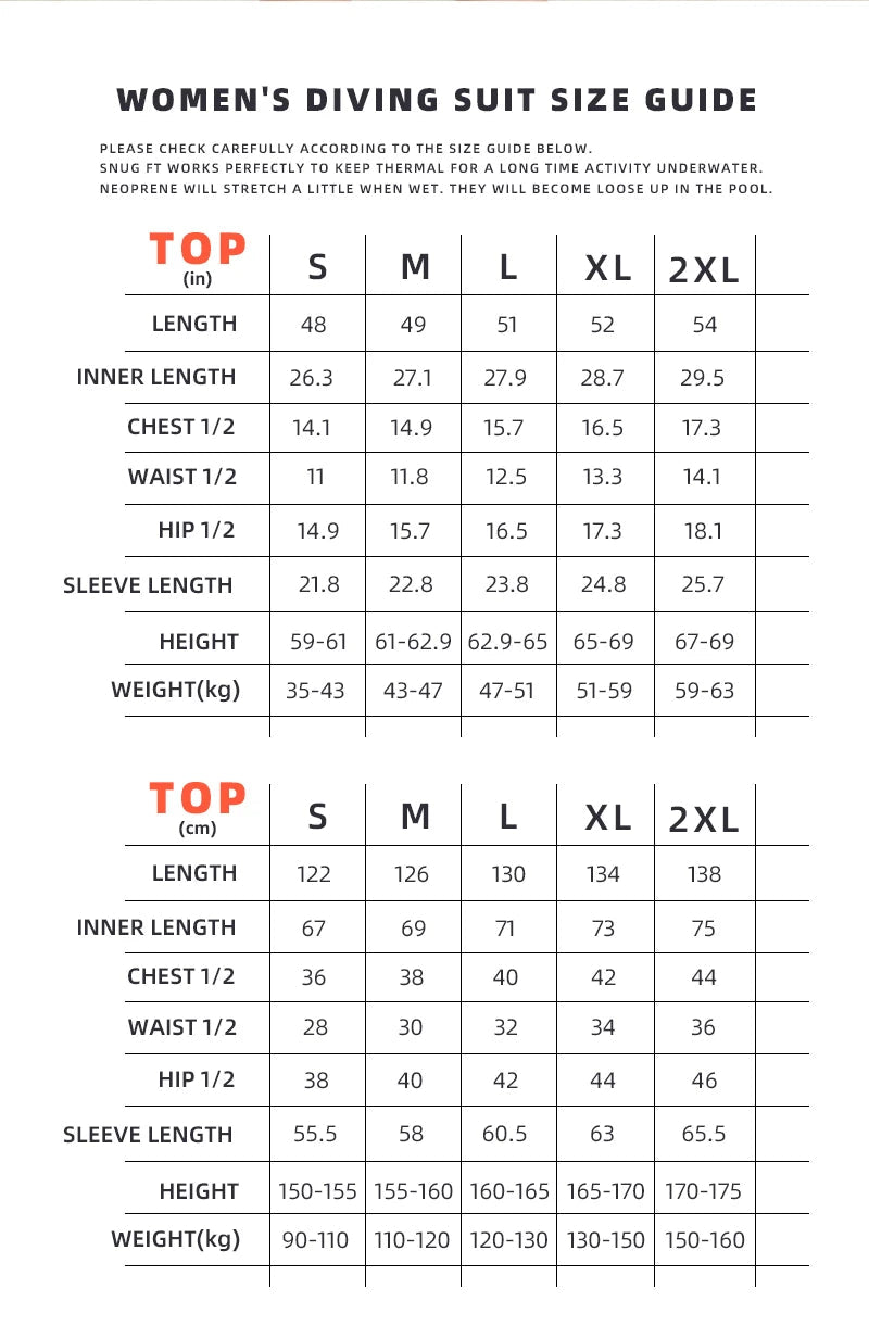 DEMMET Women’s 1.5MM/3MM Neoprene Diving Suit – Long Sleeve Bikini Swimsuit