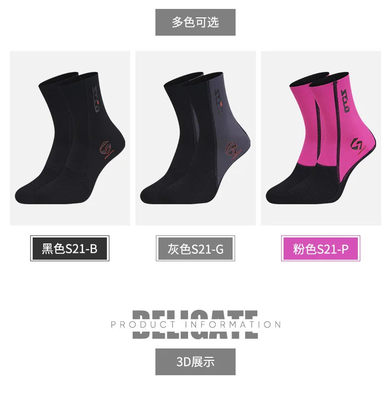 Diving Socks 1.5MM Neoprene Water Boots – Non-Slip Beach and Wetsuit Shoes