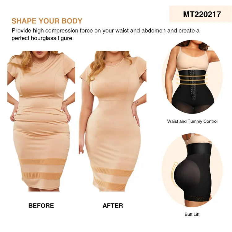 Fajas Colombiana 3-Boned Sculpting Girdle – Slimming Butt Lifter Shaping Shorts