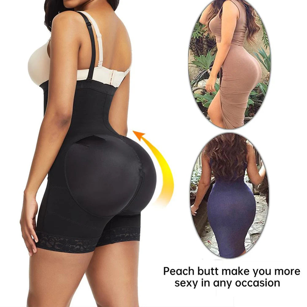 Fajas Colombianas Side Zipper Waist Trainer Butt-Lifting Shapewear