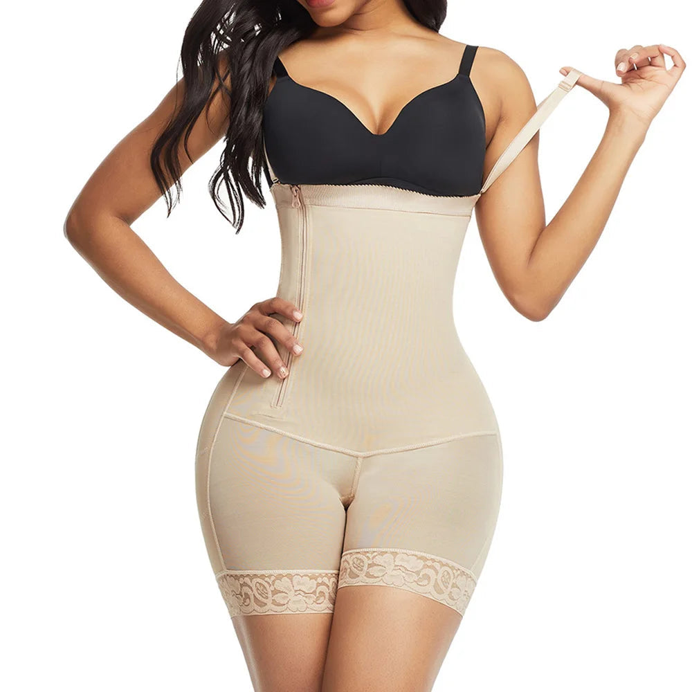 Fajas Colombianas Side Zipper Waist Trainer Butt-Lifting Shapewear