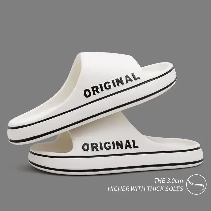Feslishoet Letter Slippers - Solid Color Anti-Slip Beach Slides