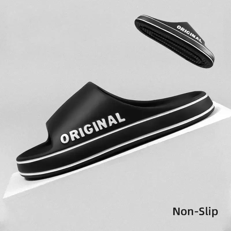 Feslishoet Letter Slippers - Solid Color Anti-Slip Beach Slides