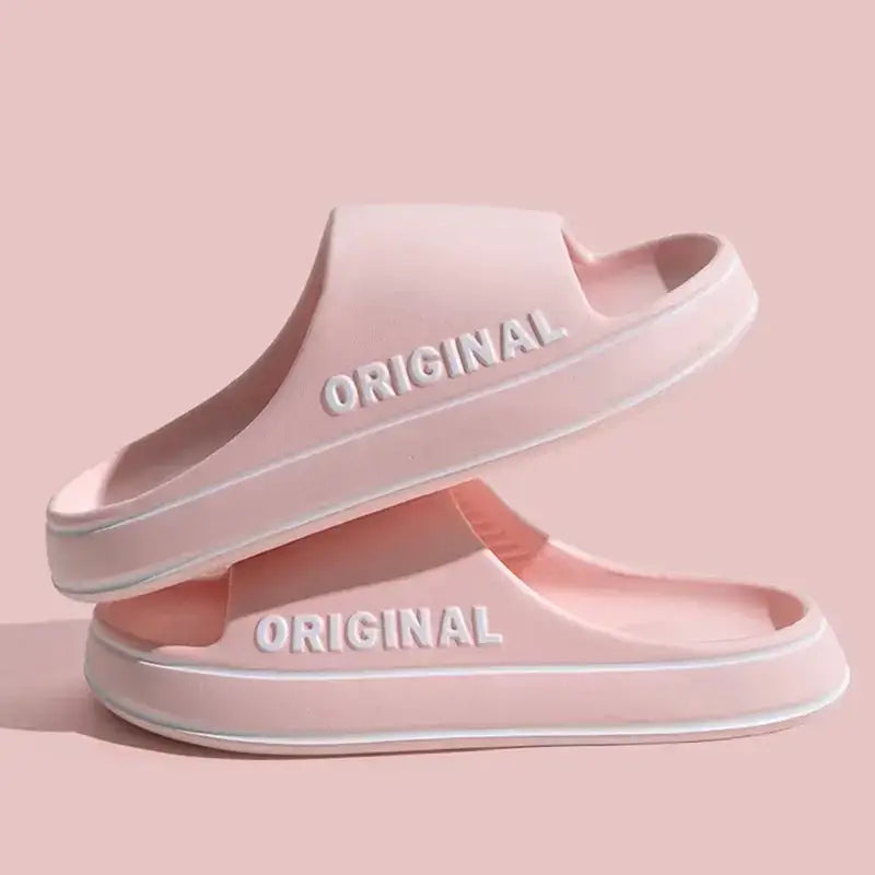 Feslishoet Letter Slippers - Solid Color Anti-Slip Beach Slides