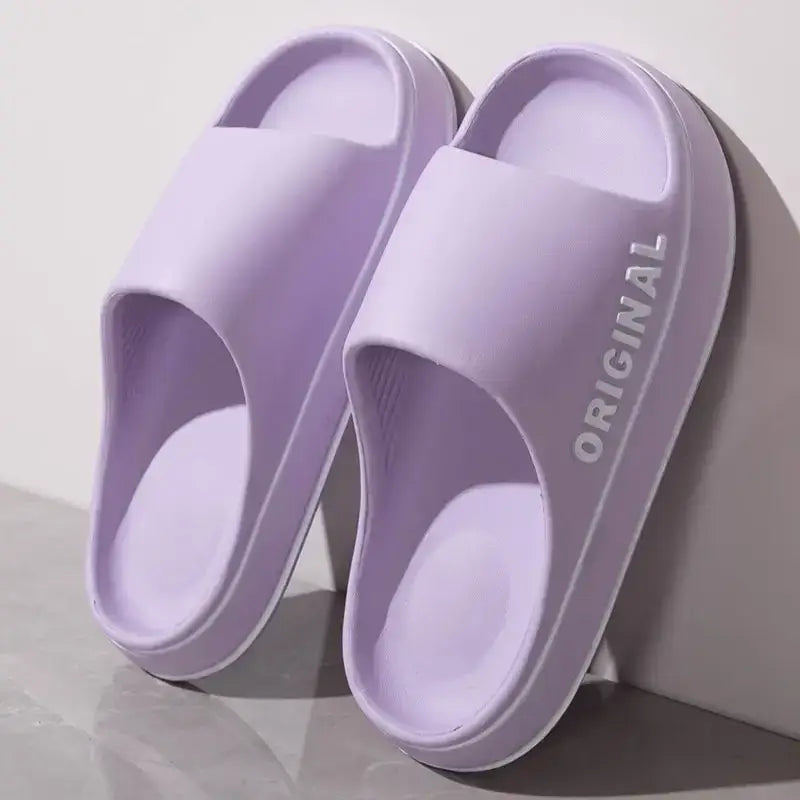 Feslishoet Letter Slippers - Solid Color Anti-Slip Beach Slides