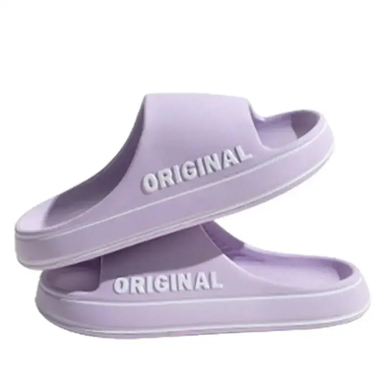 Feslishoet Letter Slippers - Solid Color Anti-Slip Beach Slides