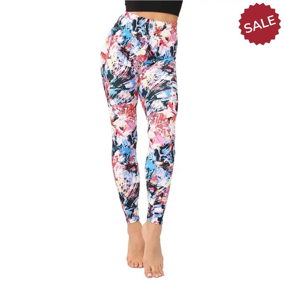 Floral Casual High Waist Fitness Leggings – Women’s Stretchy Workout Yoga Pants