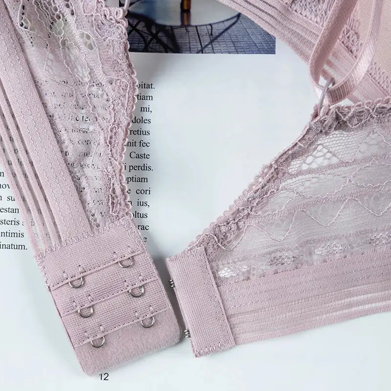 Floral Lace Bras for Women Sexy Lingerie Beauty Back Deep V Lace Push Up Bra Bralette Female Brassiere Wire Free Thin Underwear