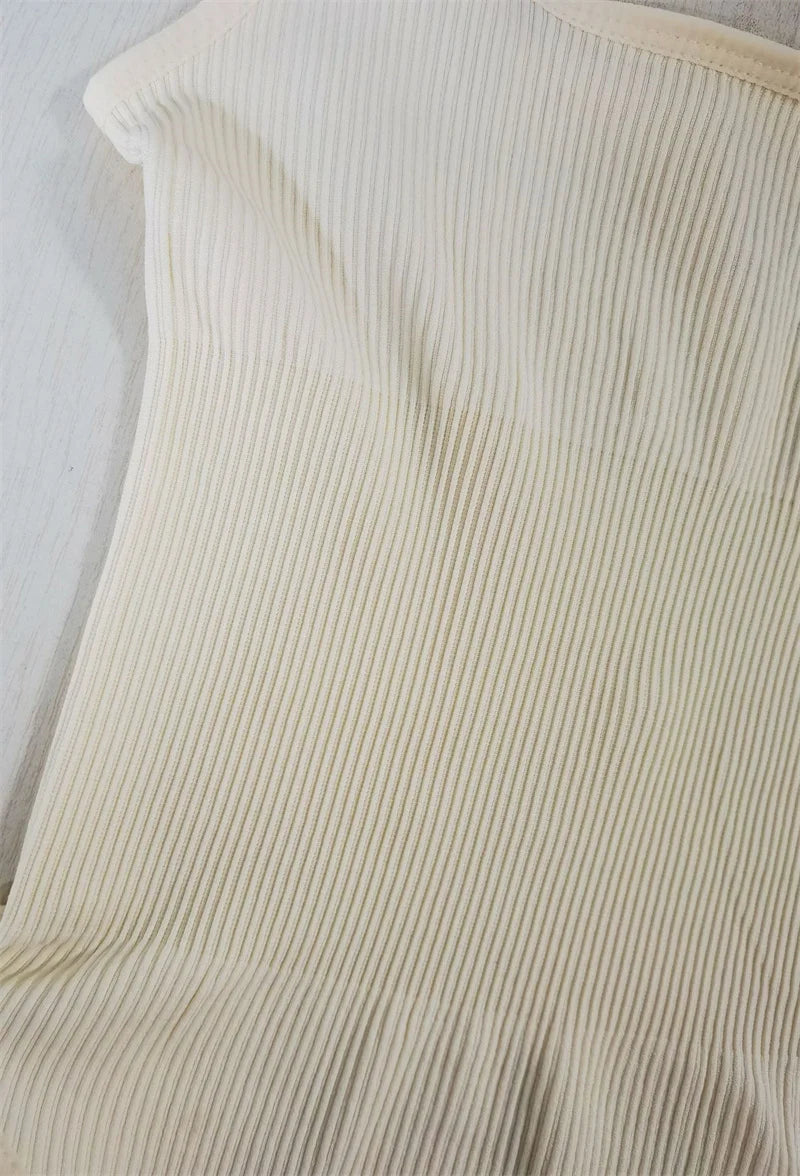 GUUDIA Ribbed Tummy Control Jumpsuit – Daily Shaper Bodysuit with Open Crotch