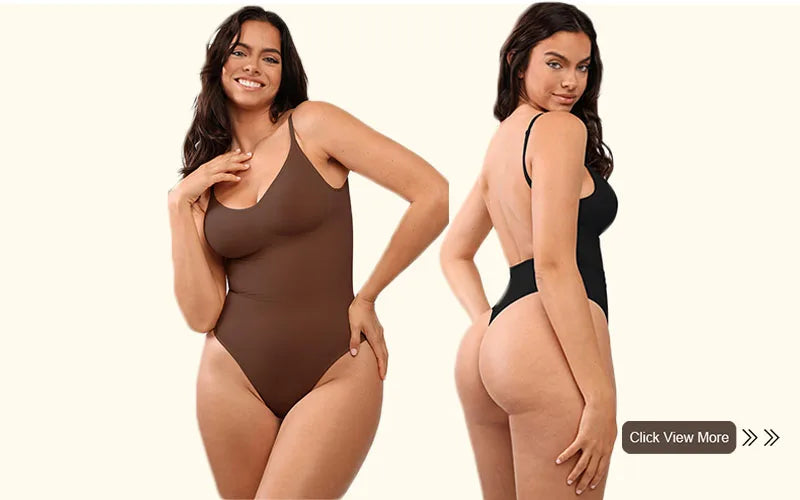 GUUDIA Ribbed Tummy Control Jumpsuit – Daily Shaper Bodysuit with Open Crotch