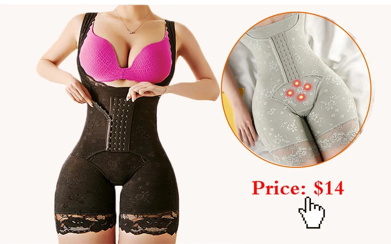 GUUDIA Ribbed Tummy Control Jumpsuit – Daily Shaper Bodysuit with Open Crotch