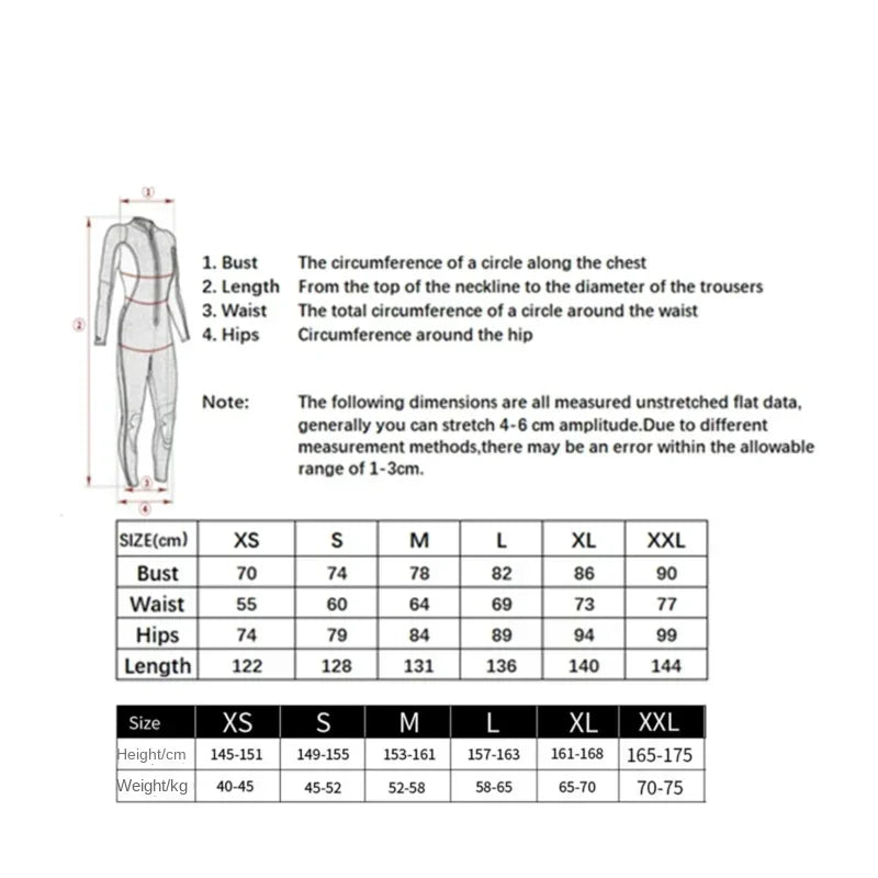 HISEA 3mm Women’s Neoprene Wetsuit with Colour Stitching