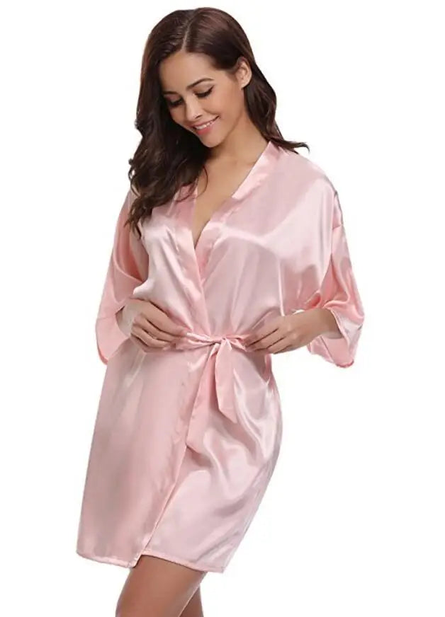 RB032 2018 New Silk Kimono Robe Bathrobe